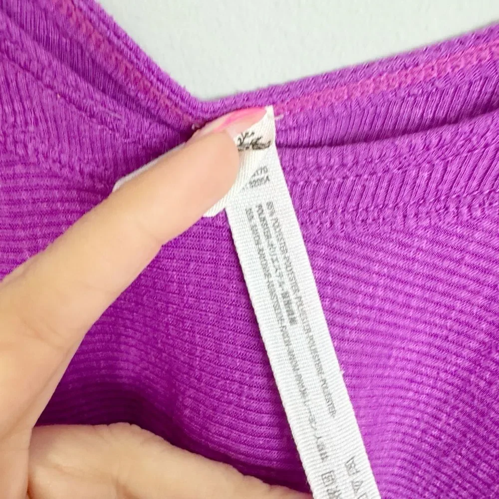 FREE PEOPLE | INTIMATELY Purple Textured Side Slit Tank Top Women’s Size Medium